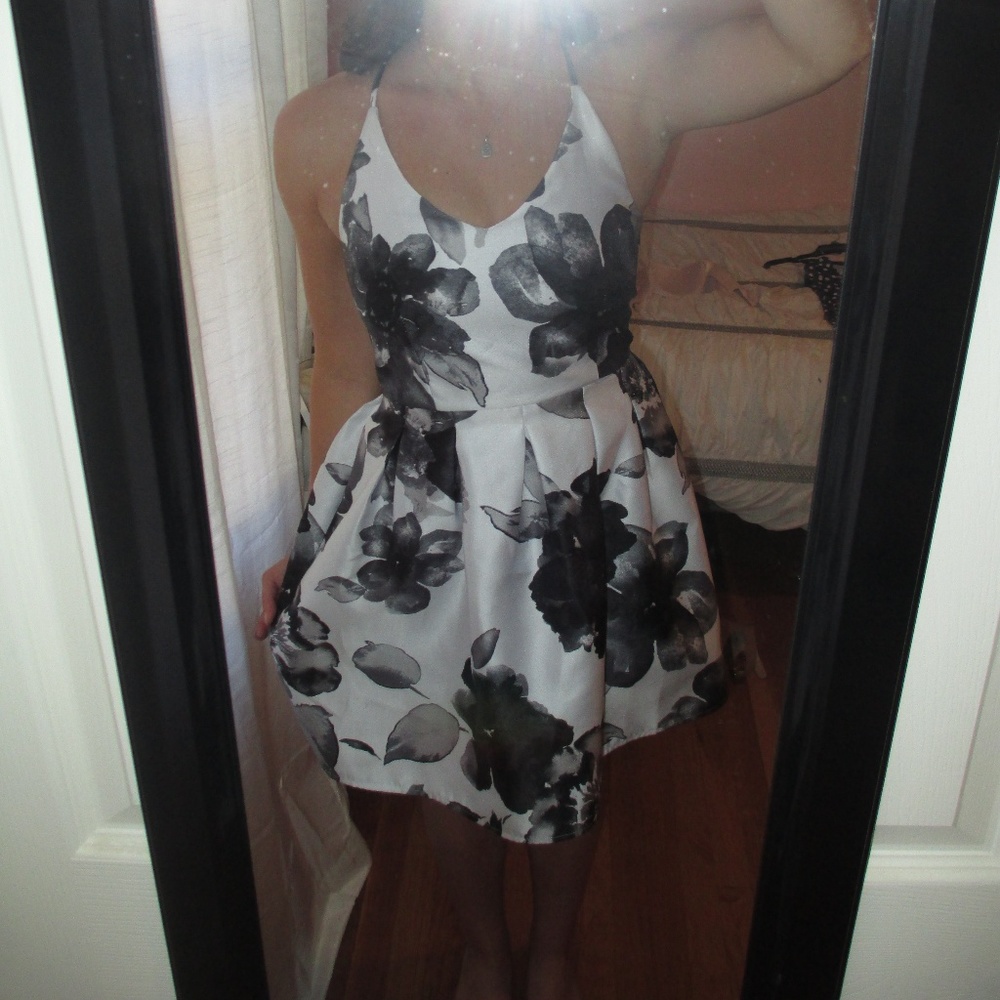 Cross Back Floral Dress